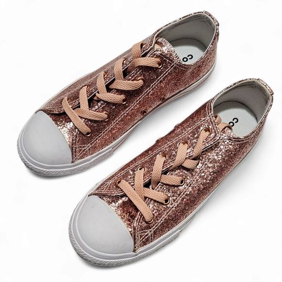 Converse New CTAS Ox Sneakers Dusk Pink/Blush Glitter Junior's size 3 - Picture 1 of 8
